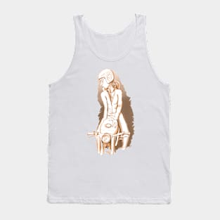 Girl sitting on motorcycle Tank Top